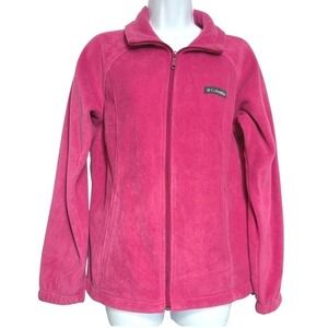 Columbia Jacket Full Zip Womens M Pink Benton Springs Soft Fleece Zip Pockets‎